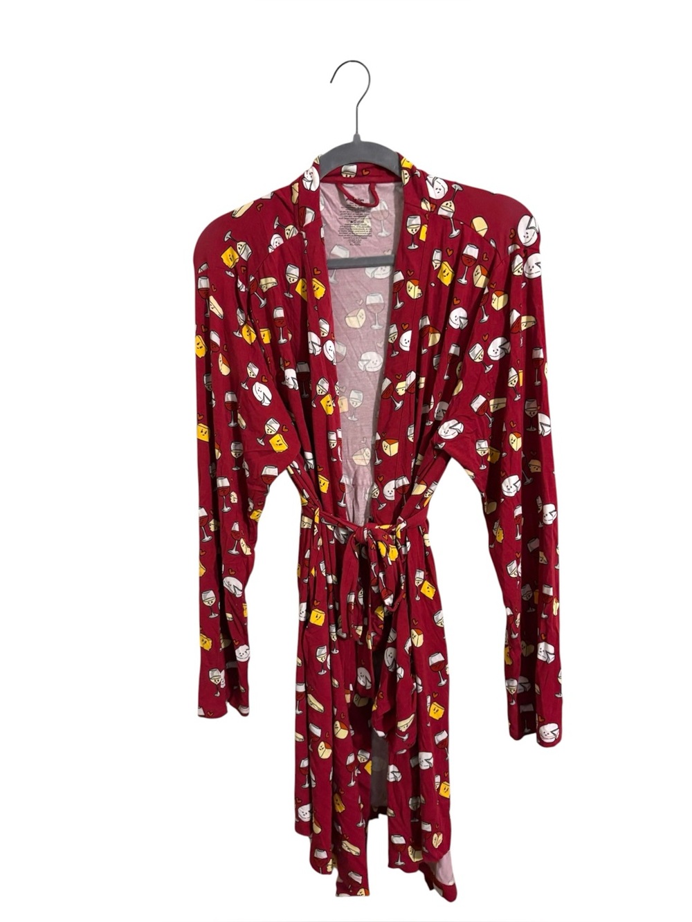 MeUndies Wine & Cheese Red Bathrobe XL